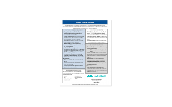 PDGM: Coding Success Cheat Sheet