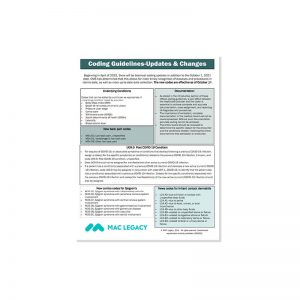 2022 Coding Guidelines & Changes Cheat Sheet-Digital Download